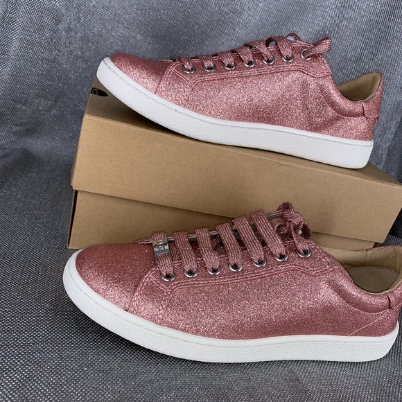 UGG PINK GLITTER MILO SNEAKERS SHOES - Picture 5 of 8